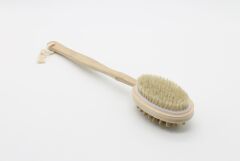 Щетка для тела банная "Массажная" двухсторонняя, длинная ручка деревянная