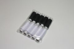 Нитки швейные "№40 средний" черные-белые, 10шт