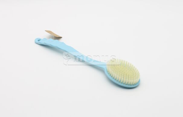 Щетка для тела банная "Массажная" двухсторонняя, длинная ручка пластик, глянец