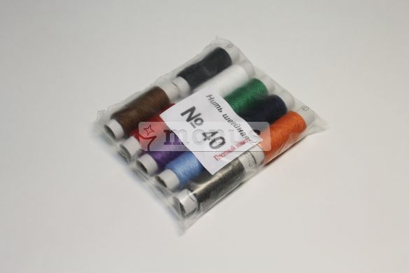Нитки швейные "№40 оптимальный" цветные, 10шт